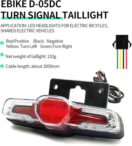 Ebike Light Collection with QD139 Frontlight DC50 Taillight DK226 Switch Cable Use for Warning Light Turn Signal and Horn in Kuwait