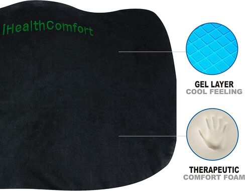 وسادة مقعد من إسفنج الذاكرة مع جل لتخفيف الضغط على المكتب المنزلي - وسادة مقعد شاحنة السيارة للقيادة الطويلة - وسادة مؤخرة للكرسي المتحرك بالطائرة لتخفيف آلام العصعص أسفل الظهر in Kuwait