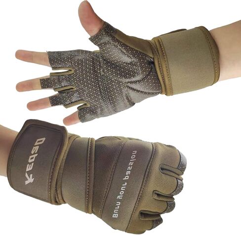 قفازات التمرين للرجال، قفازات رفع الأثقال في صالة الألعاب الرياضية مع دعم لف المعصم، قفازات حماية كاملة لراحة اليد، قفازات نصف إصبع قابلة للتنفس، صالة الألعاب الرياضية، رفع الأثقال، التمرين، التدريب، اللياقة البدنية in Kuwait