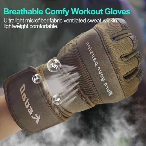 قفازات التمرين للرجال، قفازات رفع الأثقال في صالة الألعاب الرياضية مع دعم لف المعصم، قفازات حماية كاملة لراحة اليد، قفازات نصف إصبع قابلة للتنفس، صالة الألعاب الرياضية، رفع الأثقال، التمرين، التدريب، اللياقة البدنية in Kuwait