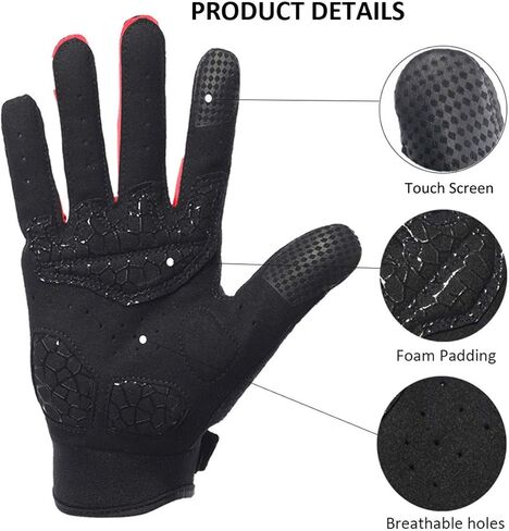 قفازات SAVIOR HEAT للتمرين في صالة الألعاب الرياضية، قفازات لياقة بدنية كاملة الأصابع تعمل باللمس للرجال والنساء قابلة للتنفس مع بطانة لحماية راحة اليد وقبضة إضافية للقيادة وركوب الدراجات ورفع الأثقال في الهواء الطلق in Kuwait