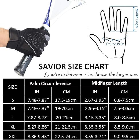 قفازات SAVIOR HEAT للتمرين في صالة الألعاب الرياضية، قفازات لياقة بدنية كاملة الأصابع تعمل باللمس للرجال والنساء قابلة للتنفس مع بطانة لحماية راحة اليد وقبضة إضافية للقيادة وركوب الدراجات ورفع الأثقال في الهواء الطلق in Kuwait