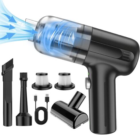 FEIMUOSI مكنسة كهربائية للسيارة عالية الطاقة - 3 في 1 12000PA محرك بدون فرشاة مكنسة كهربائية محمولة للسيارة مكنسة كهربائية صغيرة محمولة للسيارة اللاسلكية مكنسة كهربائية للسيارة شفط قوي لشعر الحيوانات الأليفة على لوحة المفاتيح in Kuwait