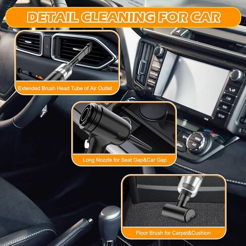 FEIMUOSI مكنسة كهربائية للسيارة عالية الطاقة - 3 في 1 12000PA محرك بدون فرشاة مكنسة كهربائية محمولة للسيارة مكنسة كهربائية صغيرة محمولة للسيارة اللاسلكية مكنسة كهربائية للسيارة شفط قوي لشعر الحيوانات الأليفة على لوحة المفاتيح in Kuwait