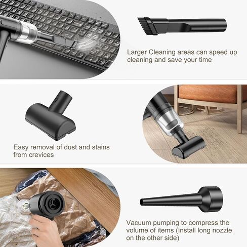 FEIMUOSI مكنسة كهربائية للسيارة عالية الطاقة - 3 في 1 12000PA محرك بدون فرشاة مكنسة كهربائية محمولة للسيارة مكنسة كهربائية صغيرة محمولة للسيارة اللاسلكية مكنسة كهربائية للسيارة شفط قوي لشعر الحيوانات الأليفة على لوحة المفاتيح in Kuwait