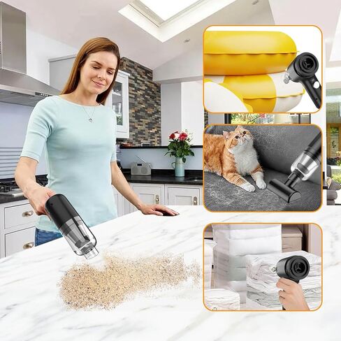 FEIMUOSI مكنسة كهربائية للسيارة عالية الطاقة - 3 في 1 12000PA محرك بدون فرشاة مكنسة كهربائية محمولة للسيارة مكنسة كهربائية صغيرة محمولة للسيارة اللاسلكية مكنسة كهربائية للسيارة شفط قوي لشعر الحيوانات الأليفة على لوحة المفاتيح in Kuwait