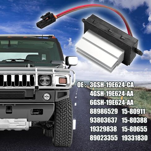 X AUTOHAUX 19331830 منفاخ محرك السيارة المقاوم سخان منفاخ محرك مروحة وحدة التحكم استبدال استبدال بدون تيار متردد مساعد لهامر H2 6.0L in Kuwait