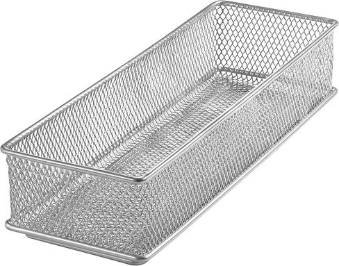 YBM HOME Silver Mesh Drawer Cabinet and or Shelf Organizer Bins, School Supply Holder Office Desktop Organizer Basket (2, 3x9x2 Inch) in Saudi Arabia