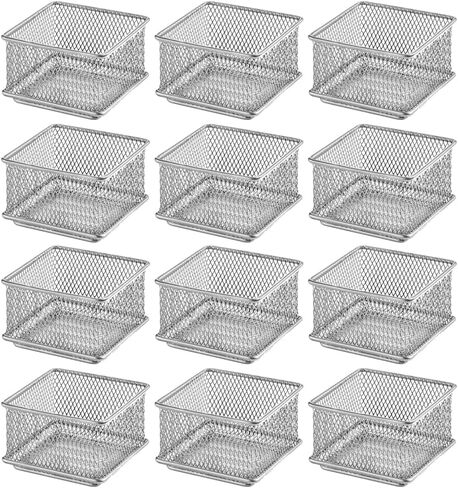YBM HOME Silver Mesh Drawer Cabinet and or Shelf Organizer Bins, School Supply Holder Office Desktop Organizer Basket (2, 3x9x2 Inch) in Kuwait