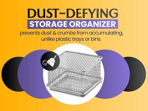 YBM HOME Silver Mesh Drawer Cabinet and or Shelf Organizer Bins, School Supply Holder Office Desktop Organizer Basket (2, 3x9x2 Inch) in Kuwait