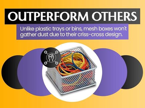 YBM HOME Silver Mesh Drawer Cabinet and or Shelf Organizer Bins, School Supply Holder Office Desktop Organizer Basket (2, 3x9x2 Inch) in Kuwait