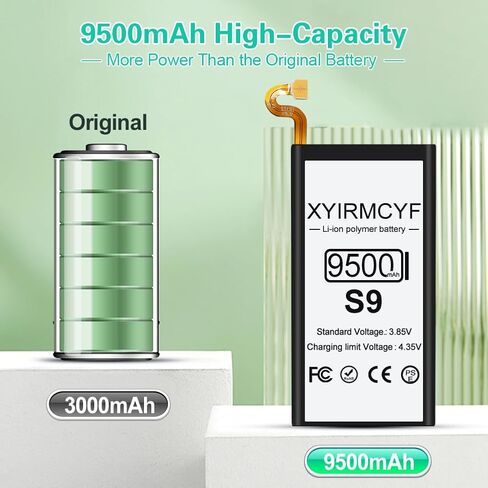Galaxy S9 Battery (2024 New Upgrade), 9500mAh High Capacity Battery for Galaxy S9 SM-G960 G960U/U1/A/R4/W/F/T/P/V EB-BG960ABE EB-BG960ABA with Repair Kits in Saudi Arabia