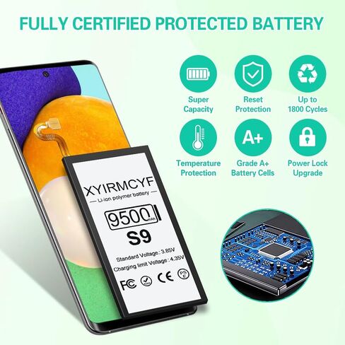 Galaxy S9 Battery (2024 New Upgrade), 9500mAh High Capacity Battery for Galaxy S9 SM-G960 G960U/U1/A/R4/W/F/T/P/V EB-BG960ABE EB-BG960ABA with Repair Kits in Saudi Arabia