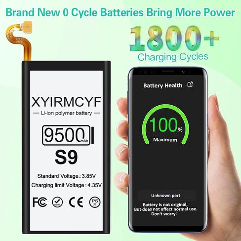 Galaxy S9 Battery (2024 New Upgrade), 9500mAh High Capacity Battery for Galaxy S9 SM-G960 G960U/U1/A/R4/W/F/T/P/V EB-BG960ABE EB-BG960ABA with Repair Kits in Saudi Arabia