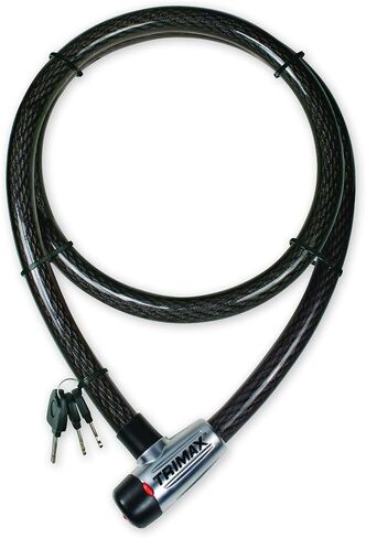 Trimax Trimaflex Integrated Keyed Cable Lock 6' L X 25Mm TQ2572, Card Packaging, Black in Saudi Arabia