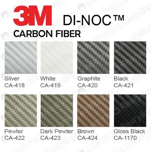 3M CA-1170 DI-NOC ألياف الكربون السوداء اللامعة 4 قدم × 1 قدم (4 قدم مربع/قدم) طبقة تغليف من الفينيل المرن in Saudi Arabia