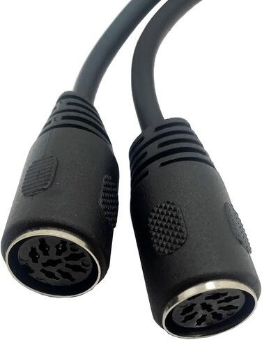 كابل MIDI DIN 8-Pin Plug 1 ذكر إلى 2 أنثى مقسم Y MIDI كابل 8 دبوس محول جاك للوحة مفاتيح MIDI، البيانو الكهربائي، الجيتار وغيرها. (30 سم/1 قدم) in Saudi Arabia