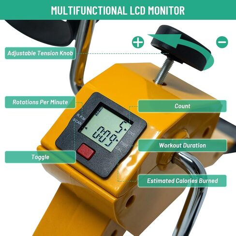 دراجة تمرين صغيرة، جهاز تمرين دواسة الدراجة تحت المكتب من SivaExilis مع شاشة LCD وحصيرة مضادة للانزلاق للمنزل/المكتب، جهاز تمرين دواسة القدم قابل للطي محمول لتمرين الساقين/الذراعين، هدايا لكبار السن in Kuwait