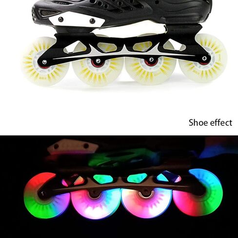8 Pcs Inline Skate Wheels with 16 Bearings LED Light Up Wheels Indoor Outdoor Roller Skate Wheels in Kuwait
