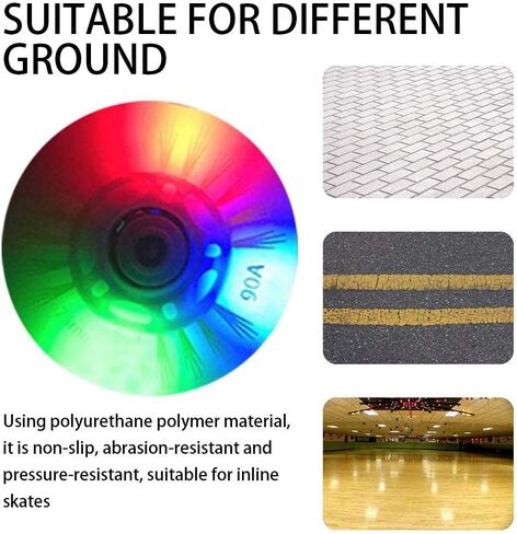 8 Pcs Inline Skate Wheels with 16 Bearings LED Light Up Wheels Indoor Outdoor Roller Skate Wheels in Kuwait