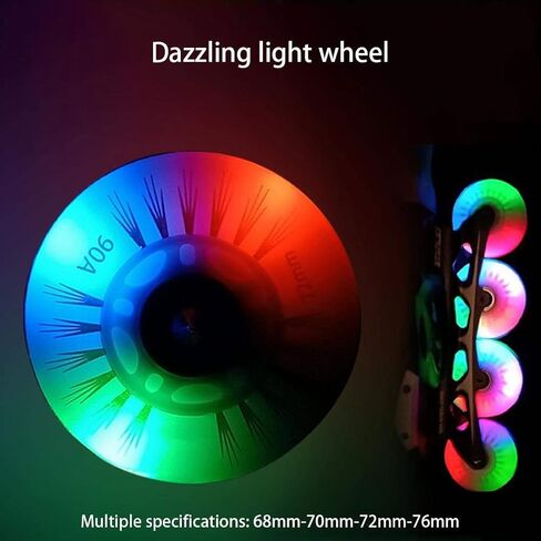 8 Pcs Inline Skate Wheels with 16 Bearings LED Light Up Wheels Indoor Outdoor Roller Skate Wheels in Kuwait