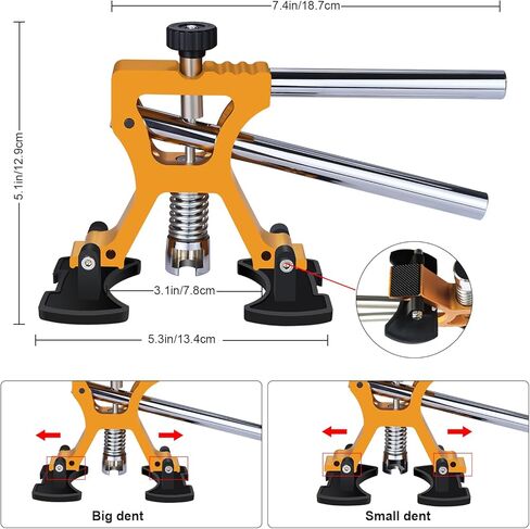 أداة سحب دنت - 53 قطعة أداة سحب انبعاجات السيارة، أداة سحب انبعاجات السيارة، مجموعة أدوات سحب دنت مع جسر مزدوج القطب لإصلاح انبعاجات السيارة وإزالة انبعاجات الأسطح المعدنية in Kuwait