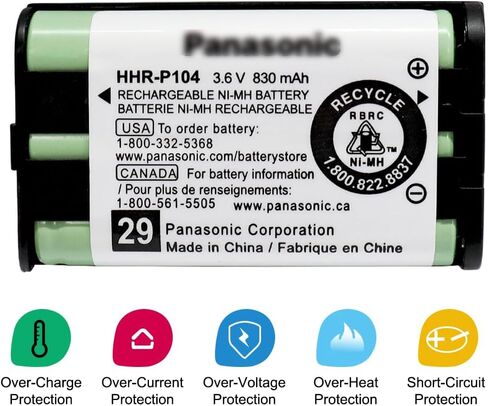 3 عبوات HHR-P104 NI-MH بطارية قابلة للشحن لباناسونيك 3.6 فولت 830 مللي أمبير في الساعة للهواتف اللاسلكية نوع 29. 2.4 جيجا هرتز / 5.8 جيجا هرتز GigaRange.CUCESH in Kuwait
