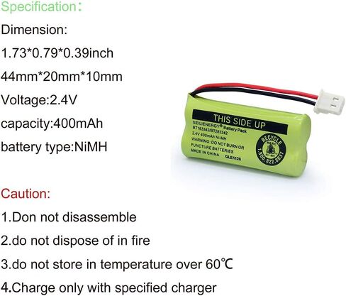 بطارية GEILIENERGY BT183342 BT283342 BT166342 BT266342 BT162342 BT262342 متوافقة مع CS6114 CS6419 CS6719 EL52300 CL80111 هاتف لاسلكي (عبوة من 3) in Kuwait