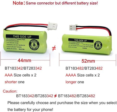 بطارية GEILIENERGY BT183342 BT283342 BT166342 BT266342 BT162342 BT262342 متوافقة مع CS6114 CS6419 CS6719 EL52300 CL80111 هاتف لاسلكي (عبوة من 3) in Kuwait