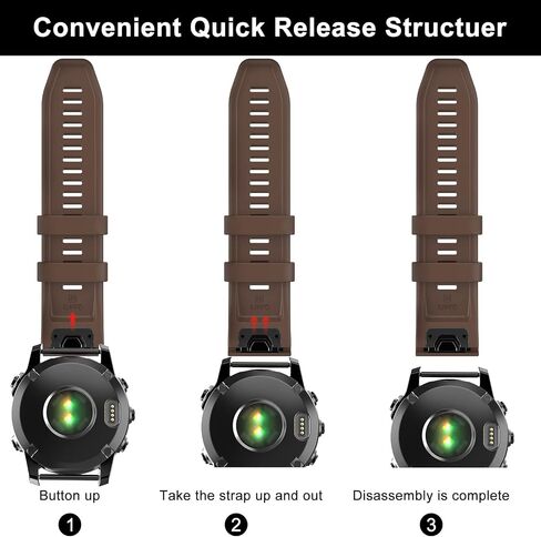 OVERSTEP متوافق مع سوار ساعة Fenix ​​7، حزام ساعة من السيليكون الناعم بعرض 22 مم لساعة Garmin Fenix ​​5/Fenix ​​5 Plus/Fenix ​​6/Fenix ​​6 Pro الذكية (بني) in Saudi Arabia