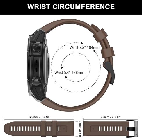 OVERSTEP متوافق مع سوار ساعة Fenix ​​7، حزام ساعة من السيليكون الناعم بعرض 22 مم لساعة Garmin Fenix ​​5/Fenix ​​5 Plus/Fenix ​​6/Fenix ​​6 Pro الذكية (بني) in Saudi Arabia