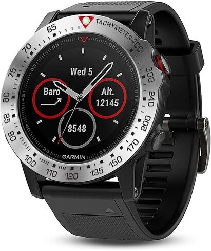 Stainless Steel Bezel Ring Compatiable with Garmin Fenix 5X Watch Bezel Ring Adhesive Cover Anti Scratch & Collision Protector for Garmin Watch Accessory (Black - Not Fit Fenix 5 / 5X Plus) in Saudi Arabia