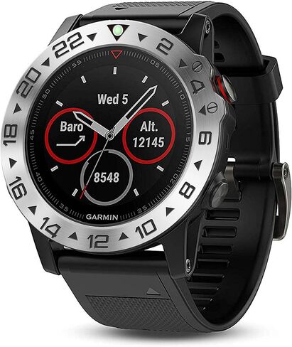 Stainless Steel Bezel Ring Compatiable with Garmin Fenix 5X Watch Bezel Ring Adhesive Cover Anti Scratch & Collision Protector for Garmin Watch Accessory (Black - Not Fit Fenix 5 / 5X Plus) in Saudi Arabia
