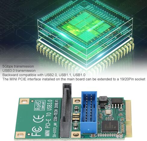 بطاقة توسيع PCIE صغيرة لـ USB 3.0، بطاقة توسيع PCIE صغيرة مريحة وعملية كاملة الارتفاع للكمبيوتر in Kuwait