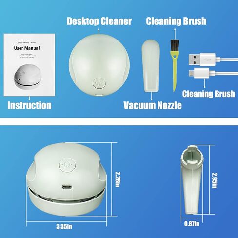 مكنسة كهربائية صغيرة لسطح المكتب، مكنسة كهربائية للوحة المفاتيح بشحن USB مع فوهة مكنسة كهربائية، مكنسة كهربائية صغيرة للمكتب قابلة للفصل والمحمولة، مكنسة مكتبية صغيرة لاسلكية للتنظيف والغبار والفتات والكمبيوتر in Kuwait