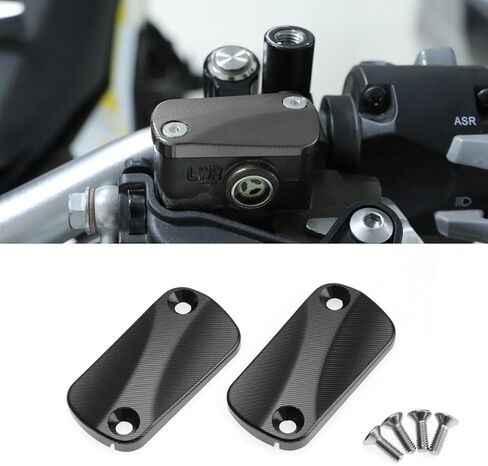 2Pcs Motorcycle Brake Fluid Reservoir Cover Cap,CNC Aluminum Anti-rust Durable Brake Oil Cap for Sur Ron Ultra Bee Dirt Bike Accessories (Black) in Saudi Arabia