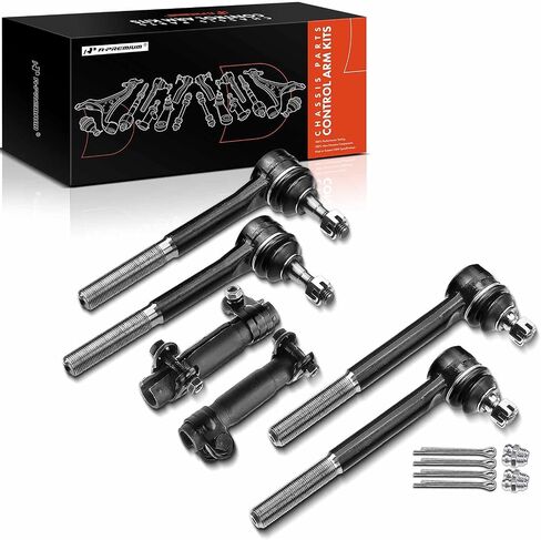 A-Premium Set of 6, Front Inner Outer Tie Rod End & Adjusting Sleeves, Compatible with Chevrolet & GMC - 1988-2002 - Tahoe, Express 1500/2500/3500, Yukon, Savana 1500/2500/3500, C1500/2500/3500 in Saudi Arabia