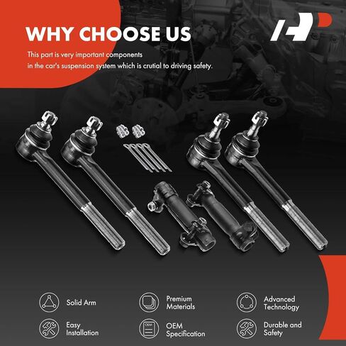 A-Premium Set of 6, Front Inner Outer Tie Rod End & Adjusting Sleeves, Compatible with Chevrolet & GMC - 1988-2002 - Tahoe, Express 1500/2500/3500, Yukon, Savana 1500/2500/3500, C1500/2500/3500 in Saudi Arabia