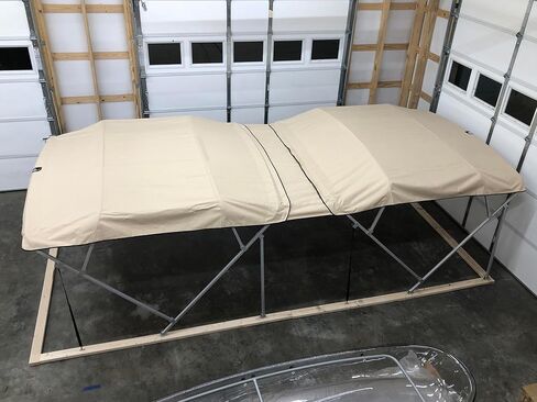 Monster Double Pontoon Boat Bimini Top, 17' Long, 8 1/2' Wide, fits 97-103" Wide, Complete Dual Kit with Frame, Canopies w/Storage Boots, Hardware in Saudi Arabia