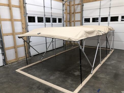 Monster Double Pontoon Boat Bimini Top, 17' Long, 8 1/2' Wide, fits 97-103" Wide, Complete Dual Kit with Frame, Canopies w/Storage Boots, Hardware in Saudi Arabia