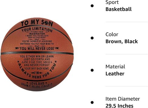 Engraved Basketball Gift 29.5 Inch - Your Limitation It’s Only Your Imagination - to My Son from Mom Christmas Birthday Gifts Indoor/Oudoor Personlized Basketball in Saudi Arabia