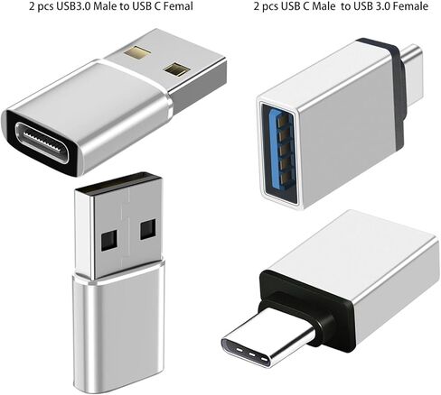 محول USB C إلى USB 4 حزم، موصل كابل شاحن من النوع C إلى USB A، محول USB C ذكر إلى USB3.0 أنثى متوافق مع MacBook Pro/Air 2021 والمزيد من أجهزة Thunderbolt 3/Type C in Kuwait