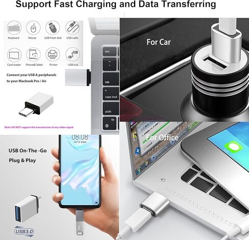 محول USB C إلى USB 4 حزم، موصل كابل شاحن من النوع C إلى USB A، محول USB C ذكر إلى USB3.0 أنثى متوافق مع MacBook Pro/Air 2021 والمزيد من أجهزة Thunderbolt 3/Type C in Kuwait
