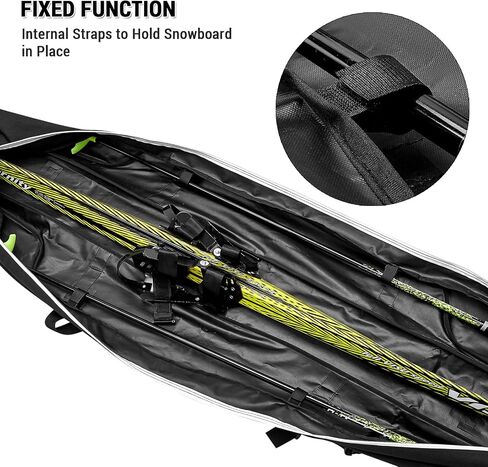 LIXADA Ski Bag Padded Snowboard Bag Waterproof Ski Bag Ski Equipment Storage Bag Reinforced Double Padding Bag for Travel Camping Hiking in Saudi Arabia