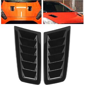 Aluminum Hood Vent Kit, Hood Scoop 2Pcs Universal Car Hood Vent Scoop Kit Auto Hoods Vents Bonnet Cover Universal Bonnet Air Vents Engine Hood,Car Hood Vent for Focus Rs Mk2 (Glossy Black)