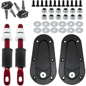 Hood Locking Latch Pin Kit, Engine Bonnet Quick Release Latch Lock Kit, Flush Hood Latch and Pin Kit for Universal Car Engine