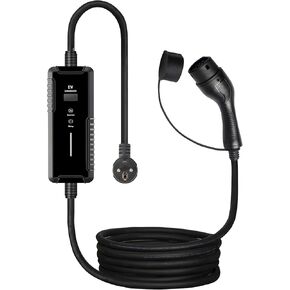 Portable Level 2 EV Charger (240V, 32A) with 25ft Charging Cable and NEMA 14-50 for SAE-J1772 Electric Vehicles Current Adjustable Reservation Charging Function (NOT for Tesla)