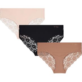 Jessica Simpson Seamless Underwear For Women, Lace Hipster Panties, Cute Breathable and Comfortable Multipack
