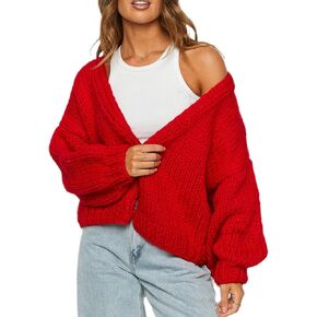 kmbangi نساء الكروشيه سترة مكتنزة مفتوحة الأمامية طويلة الأكمام كابل متماسكة cardigan لطيف الطائر كبير الحجم