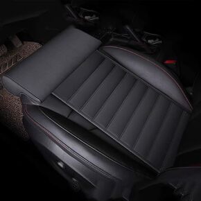 Leather Car Seat Extender Cushion,Car Leg Extender Leg Support Pillow Universal Car Seat Leg Pad,Comfortable Leg Rest Extended Cushion Mat for Car Bus Train Home Office (Black)